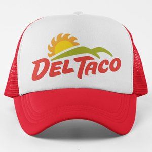 NEW Del Taco Logo Foam Trucker Mesh Snapback Hat 2-TONE RED